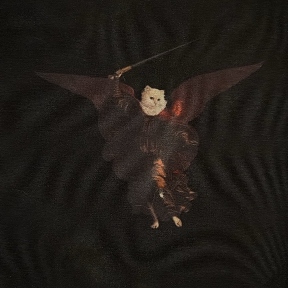 RipNDip Windbreaker Cat Angel Warrior Demon Fire Pit Hell Classical Black Hood - Picture 5 of 10